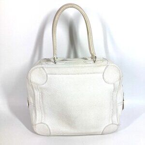 HERMES Box Bag Omnibus PM Tote Bag Hand Bag Leather White/SilverHardware